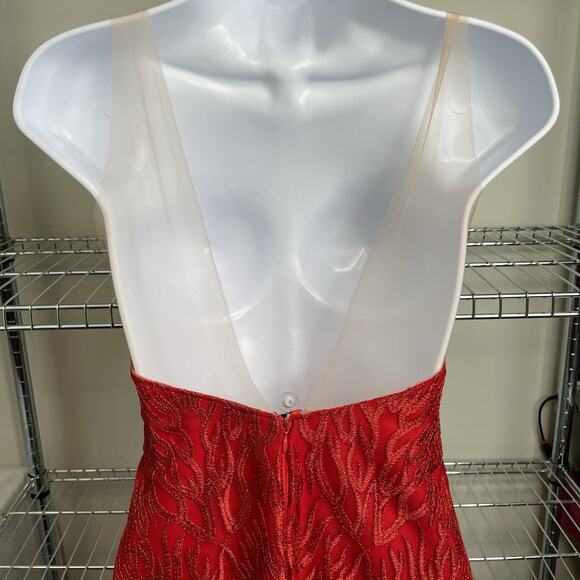 Ana Maria Mariano Red Evening Gown Est. Size 2‎ Bodycon Statement Va Va Voom - Picture 7 of 14